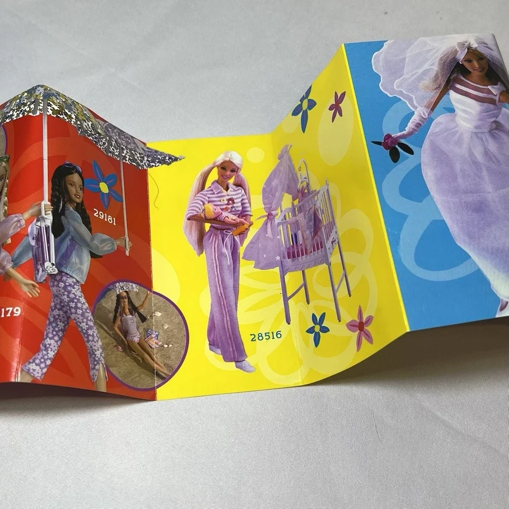 Barbie Doll Vintage 1990s Mattel Fold Out Brochure Pamphlet Insert Flyer Catalog
